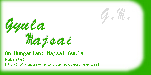 gyula majsai business card